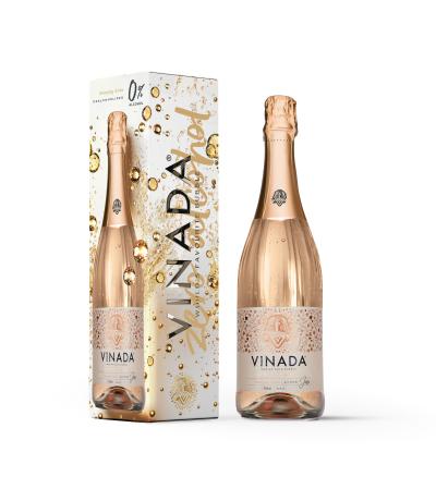 packshot VINADA Amazing Airén Gold 0,0% in Giftbox.